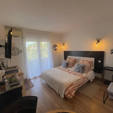 Climatise Avec Terrasse Coucher De Soleil Menage Compris Pour 2 A 3 Personnes Dans Un Parc Calme Avec Double Piscine Au Sel Et Parking Prive Protege Proche Et Port Διαμέρισμα Saint-Florent (Corsica)