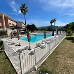 Studio Climatise Avec Terrasse Coucher De Soleil Menage Compris Pour 2 A 3 Personnes Dans Un Parc Calme Avec Double Piscine Au Sel Et Parking Prive Protege Proche Mer Et Port